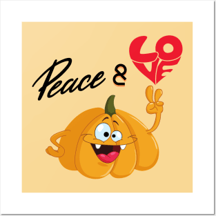 Peace & LOVE Cute Pumpkin Posters and Art